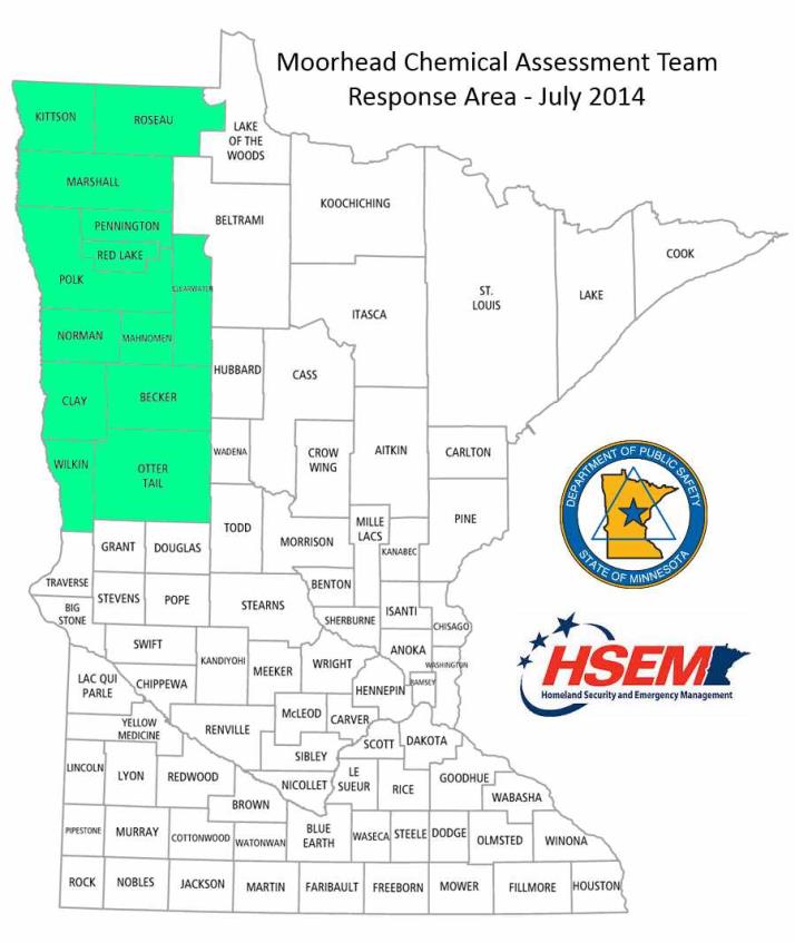 Moorhead Chemical Assessment Team Response Area Map