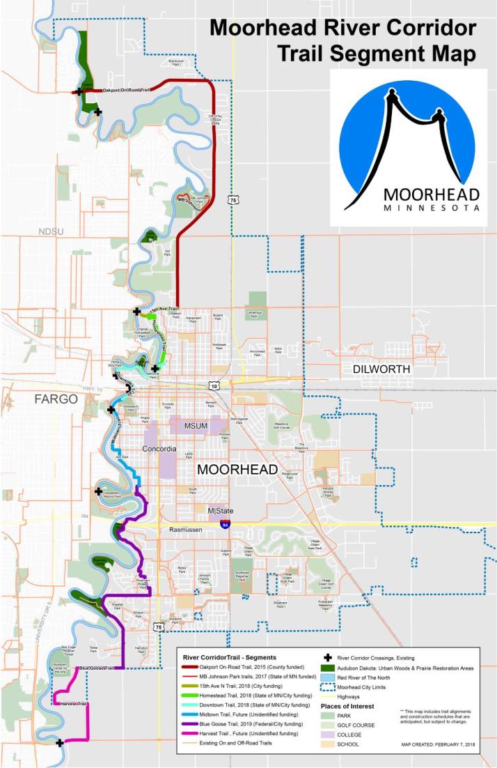 City of Moorhead Parks Tracks & Trails Maps