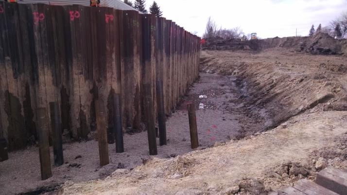 Piling that will support retaining walls