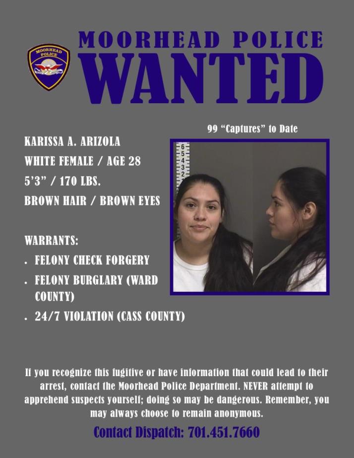 Wanted Wednesday September 11 - Arizola