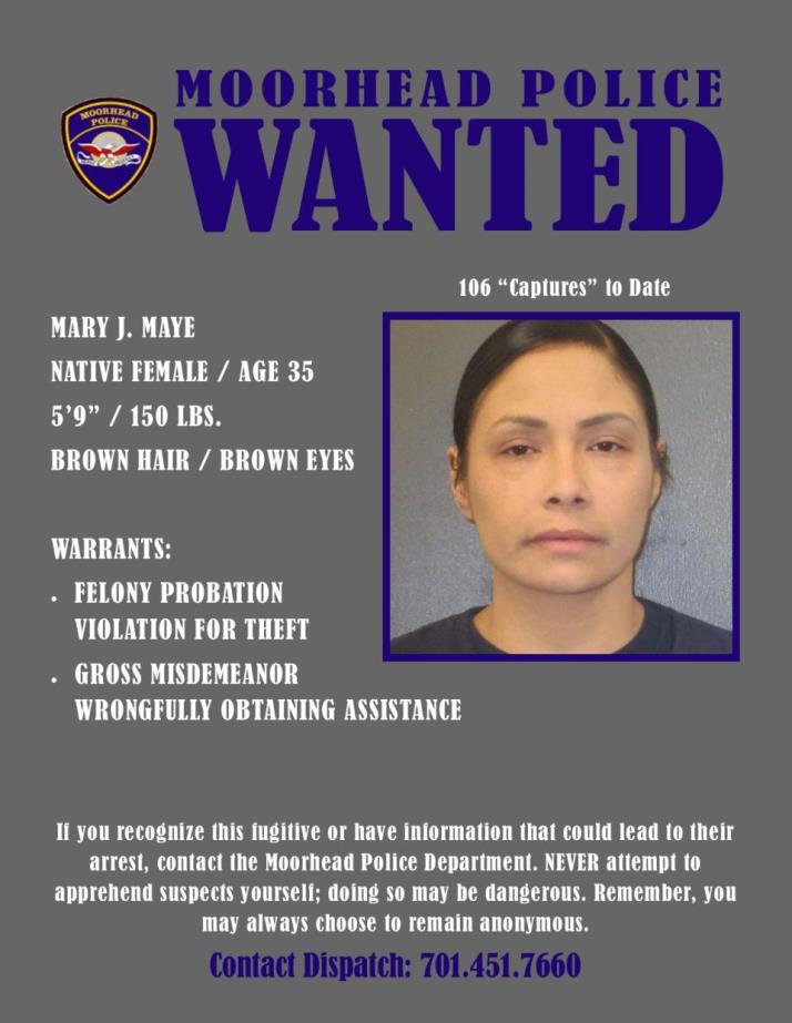 Wanted Wednesday October 23 - Maye