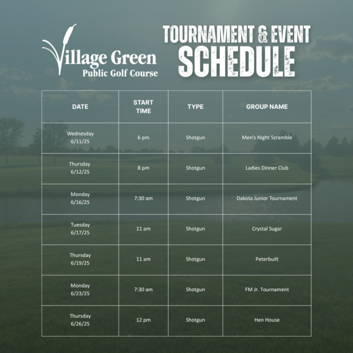 June tournament schedule